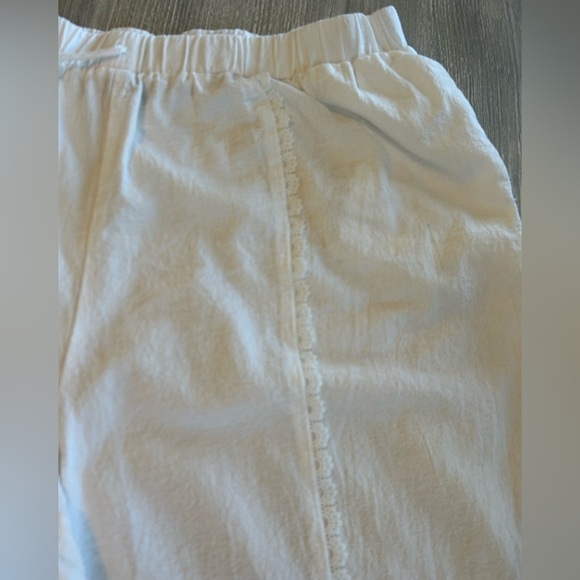 SHEIN Curve Plus Size White Wide Leg Pants Lace Trim Down Legs Drawstring 5X 22W - Picture 7 of 13